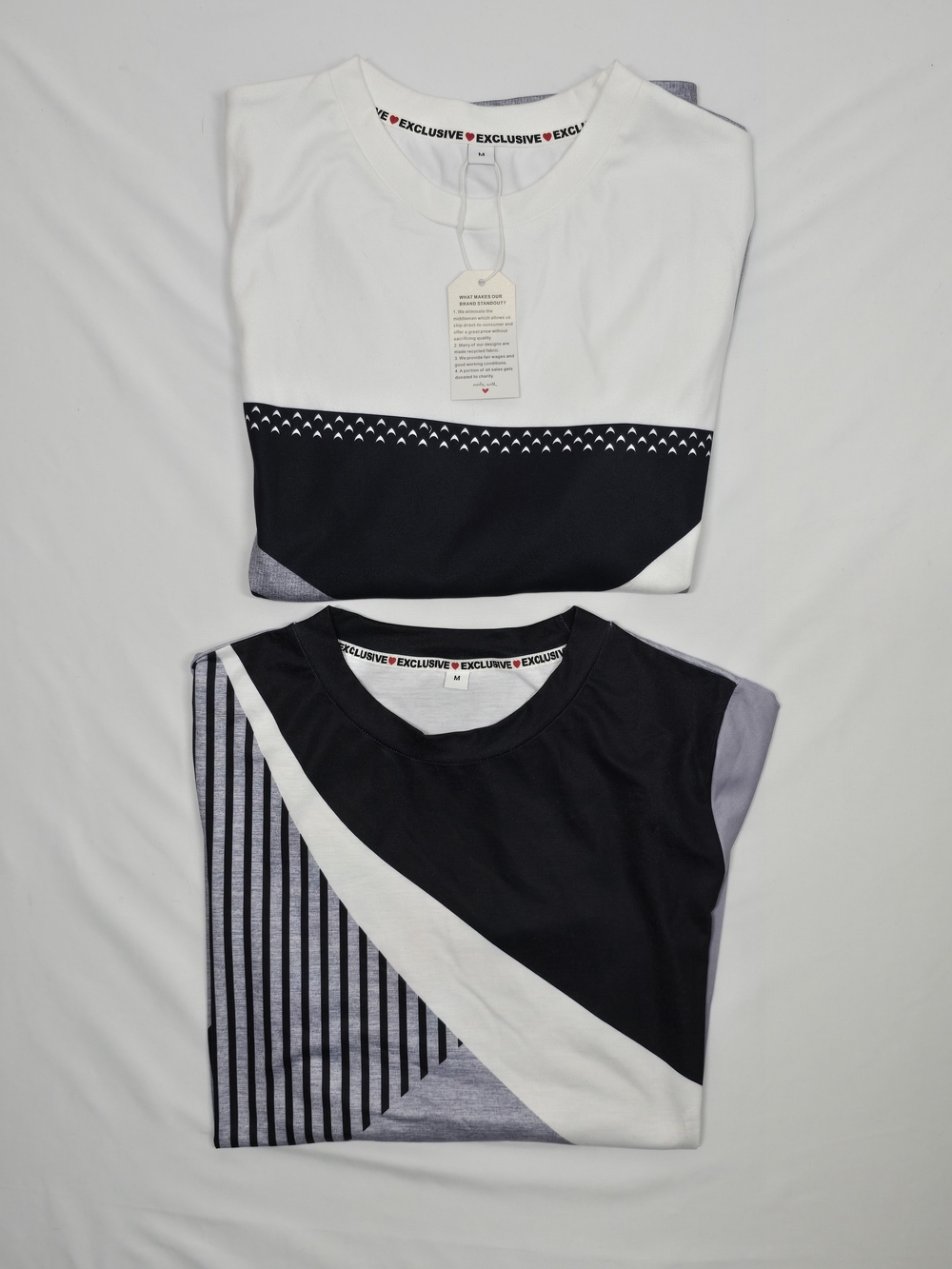 NWT Exclusive Geometric Colorblock Long Sleeve Top Lot Size M